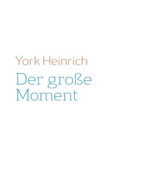 cover image of Der große Moment